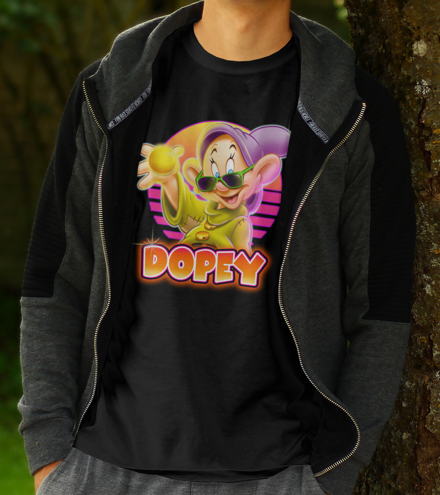 Dopey Retro Sunglasses Glow Neon Style T-Shirt