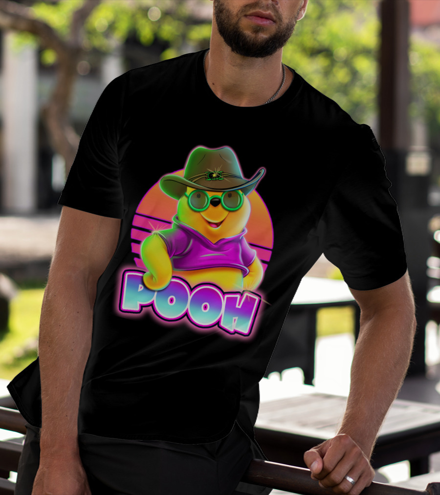 Pooh Retro Cool Style With Hat And Sunglasses T-Shirt