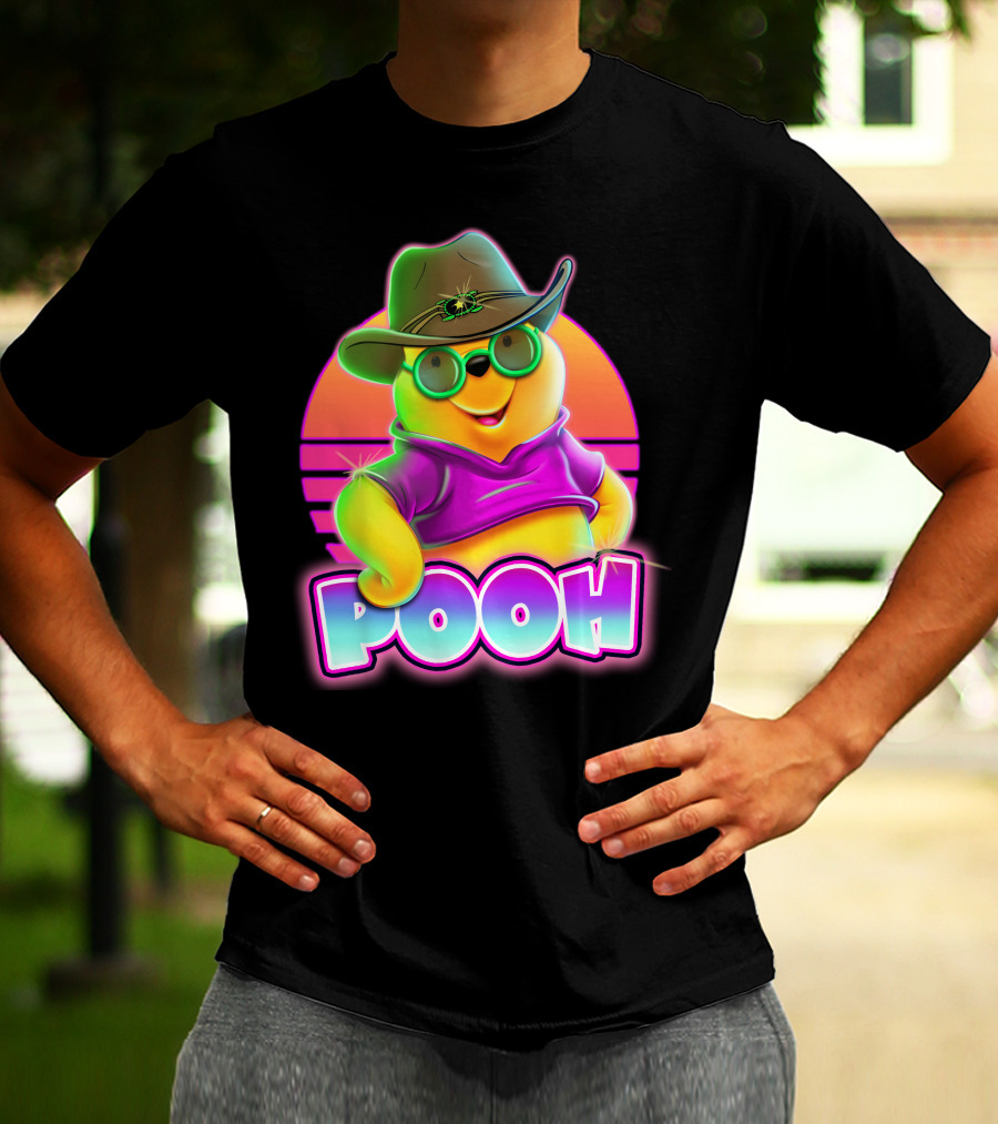 Pooh Retro Cool Style With Hat And Sunglasses T-Shirt