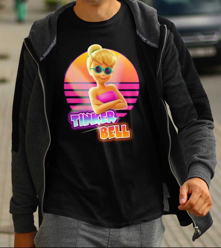 Tinker Bell 80S Retro Sunset Style T-Shirt