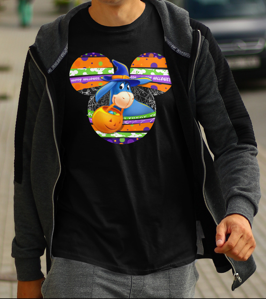 Eeyore Halloween Mickey Mouse Pumpkin Treat Happy Halloween T-Shirt