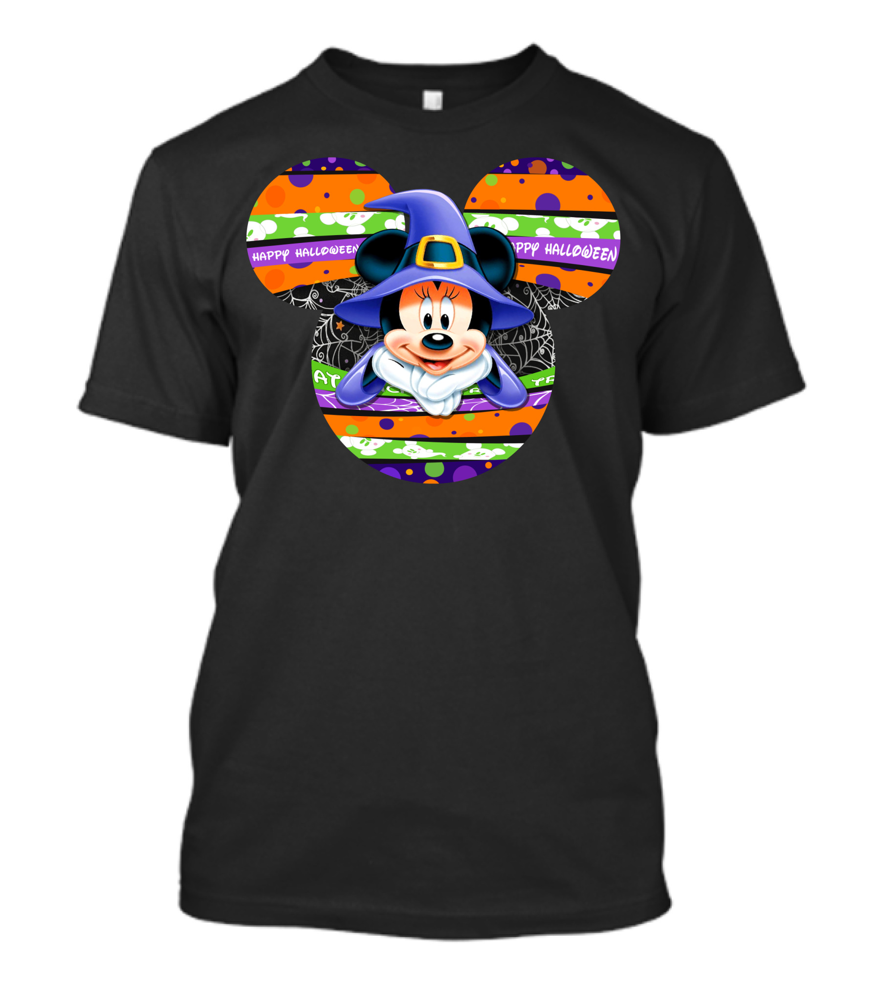 Minnie Mouse Happy Halloween Witch Hat Mickey Head T-Shirt