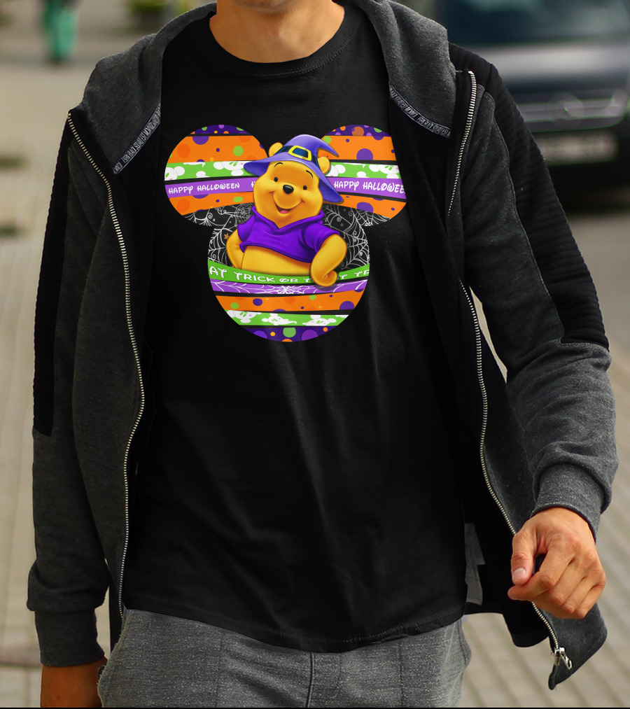 Winnie The Pooh Halloween Trick Or Treat Happy Halloween Mickey Ears T-Shirt