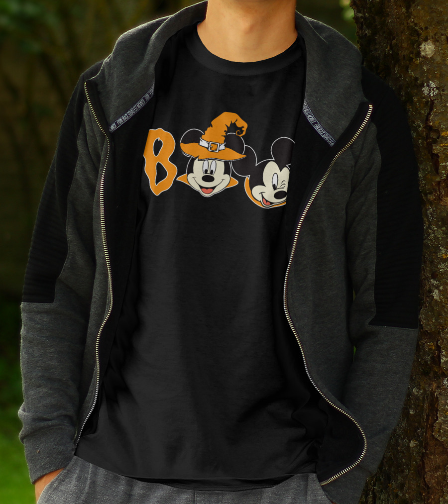 Boo Halloween Mickey Mouse Witch Hat T-Shirt