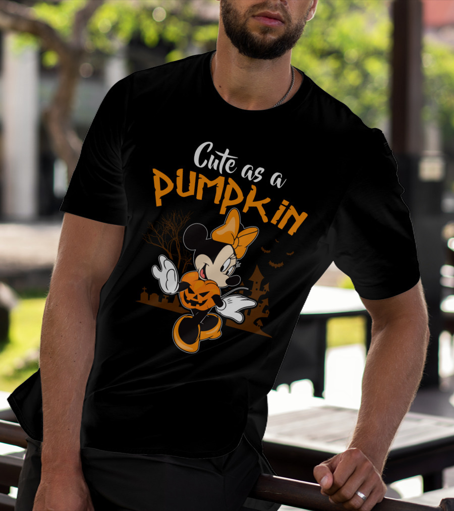 Cute As A Pumpkin Halloween 12 Minnie Mouse T-Shirt