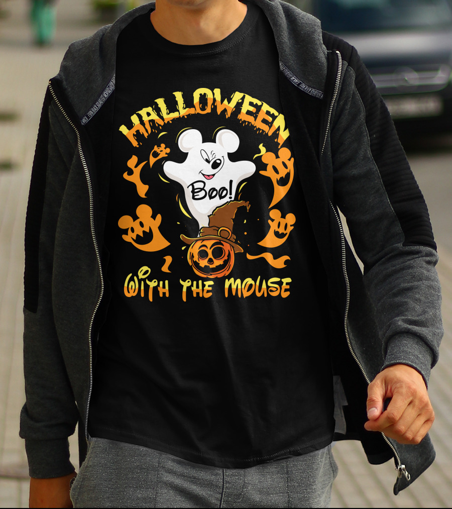 Halloween 21 Boo With The Mouse Ghost And Pumpkin Party T-Shirt