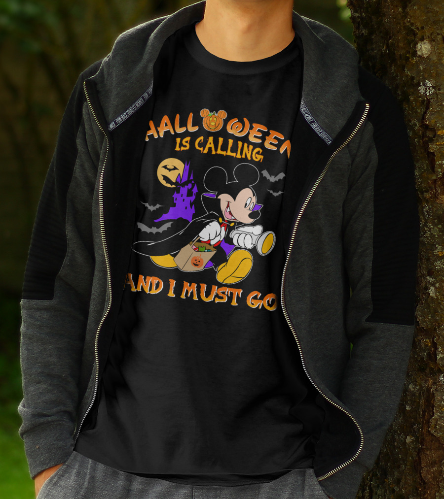 Halloween 24 Is Calling And I Must Go With Mickey Mouse In Costume T-Shirt