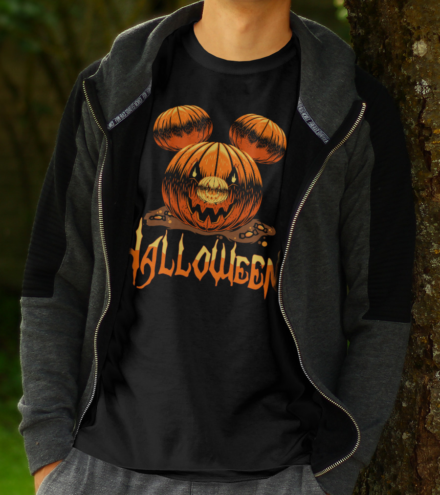 Halloween Pumpkin Mickey Ears T-Shirt