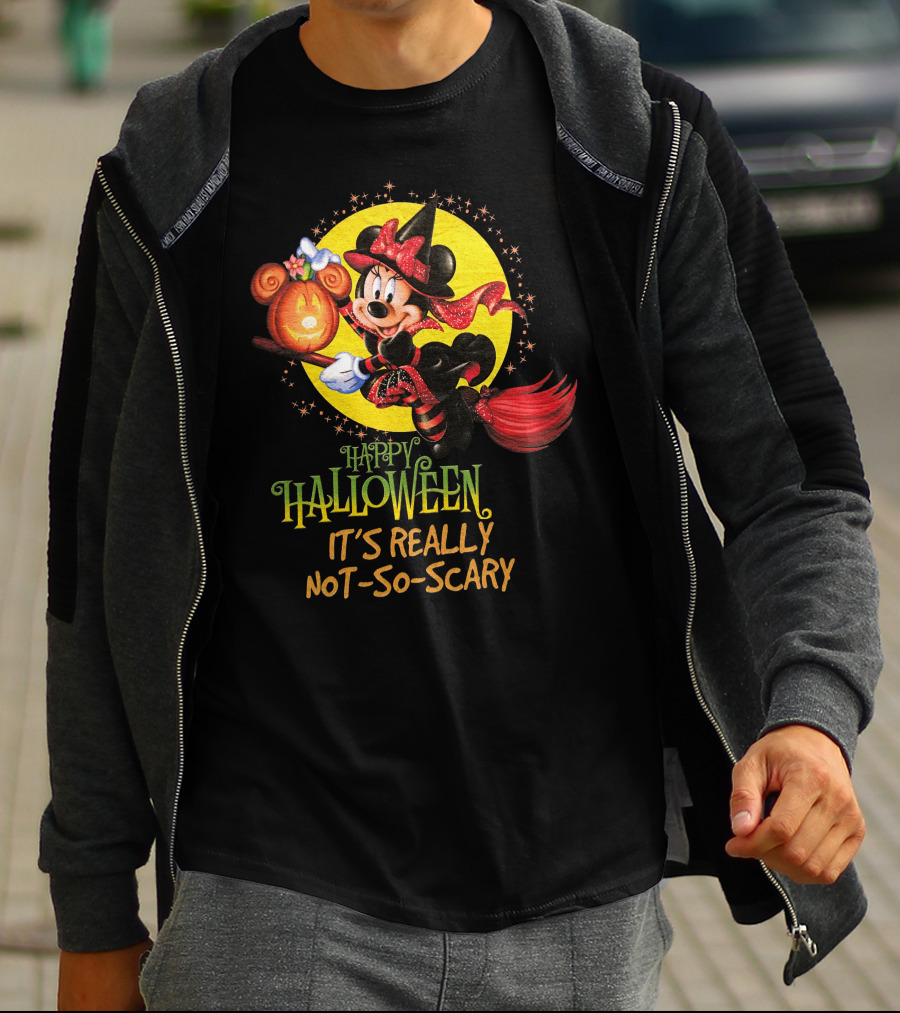 Happy Halloween It's Really Not-So-Scary Minnie Mouse Broomstick Potion Mickey Pumpkin T-Shirt