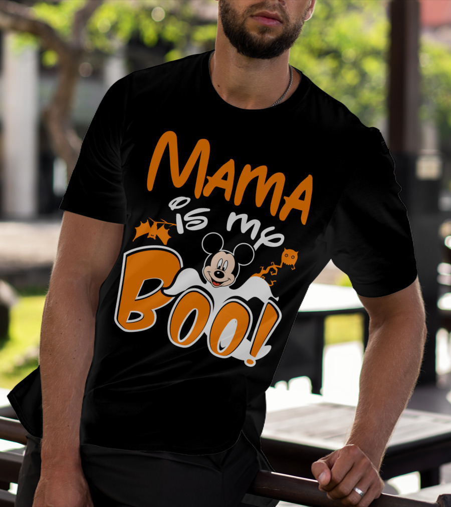 Mama Is My Boo Halloween Mickey Mouse Ghost T-Shirt