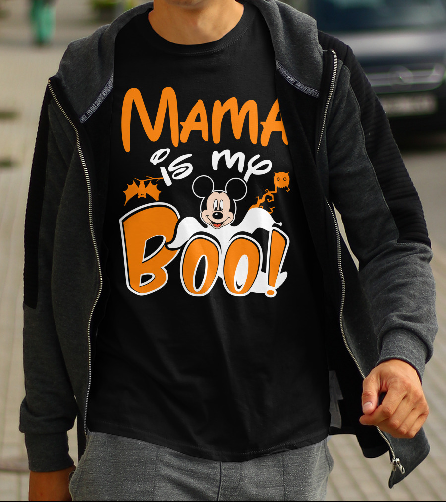 Mama Is My Boo Halloween Mickey Mouse Ghost T-Shirt