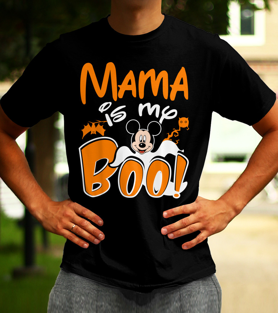 Mama Is My Boo Halloween Mickey Mouse Ghost T-Shirt