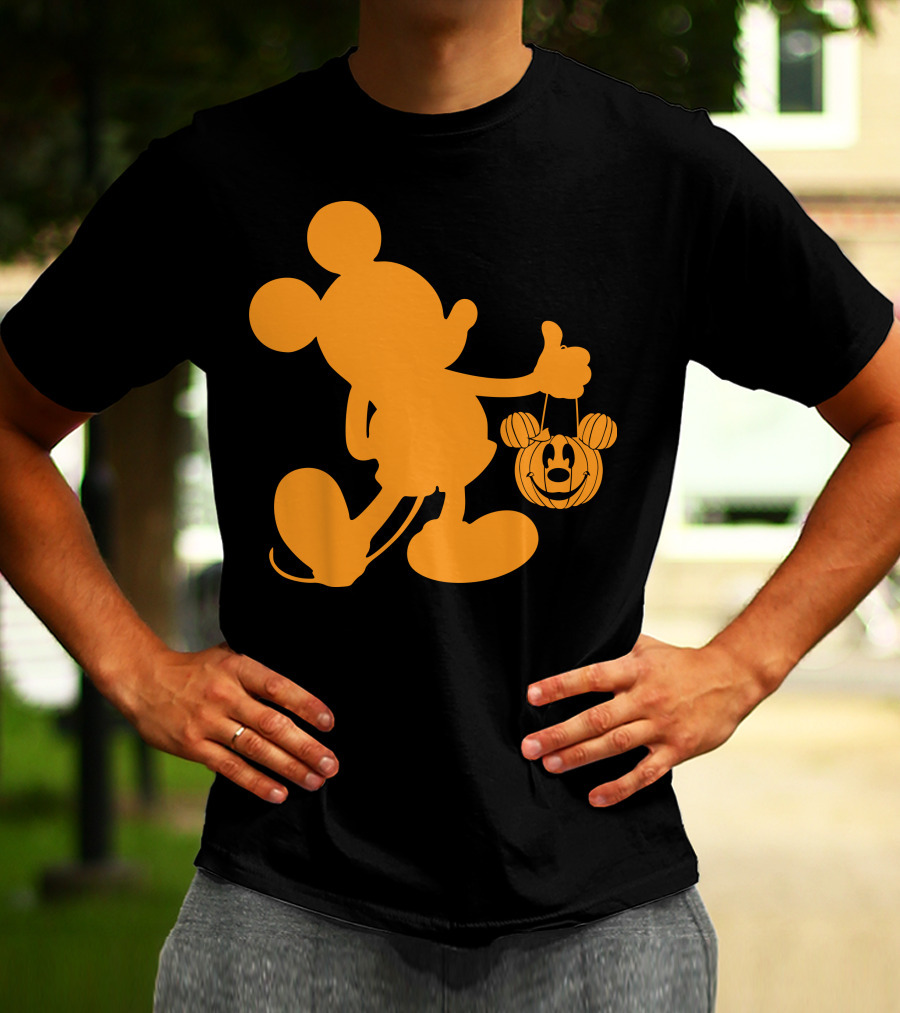 Mickey Mouse Halloween Pumpkin Silhouette T-Shirt