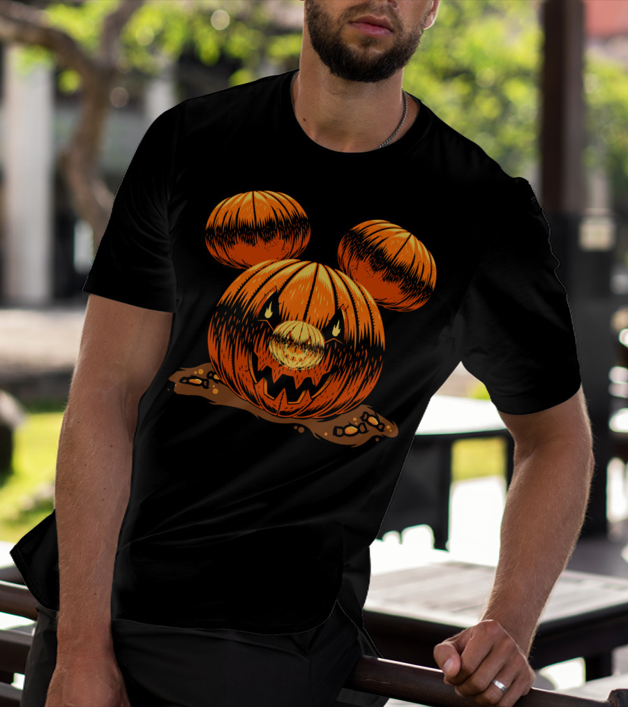 Halloween 76 Pumpkin Mouse Ears Jack-O'-Lantern T-Shirt