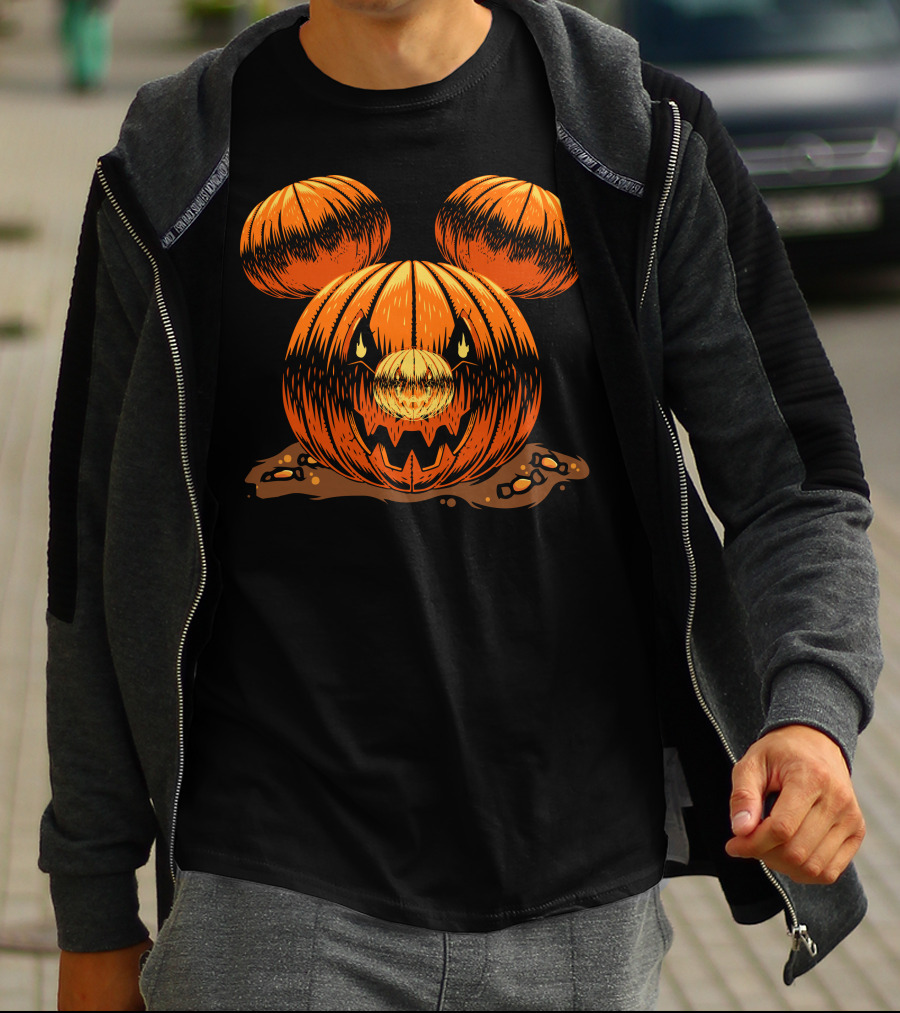 Halloween 76 Pumpkin Mouse Ears Jack-O'-Lantern T-Shirt