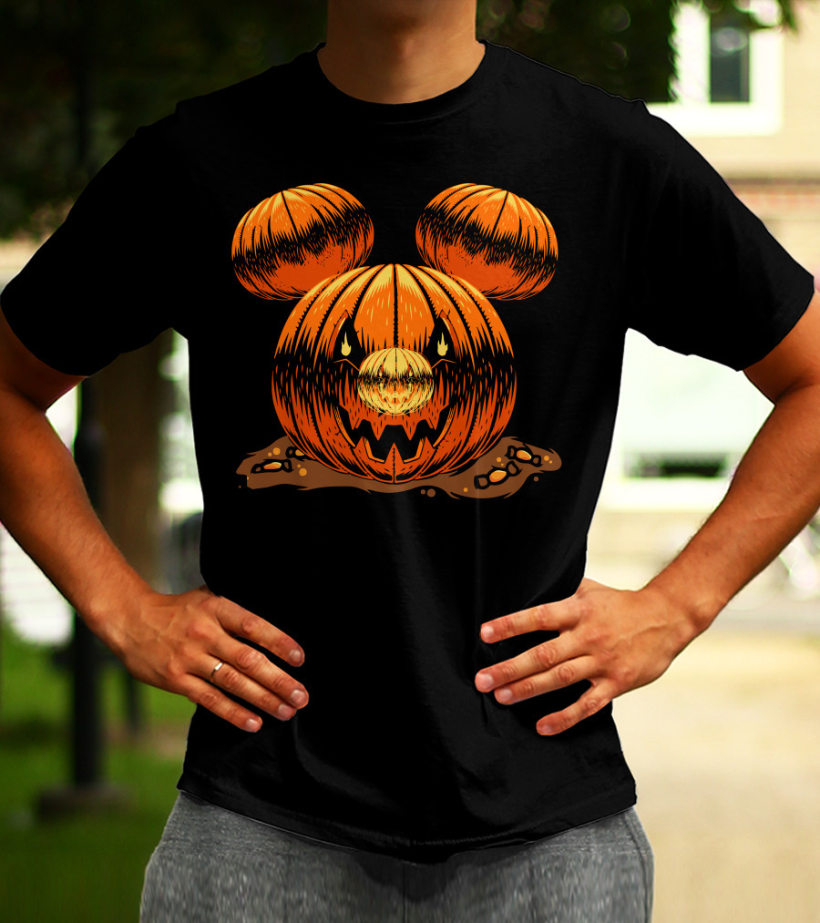 Halloween 76 Pumpkin Mouse Ears Jack-O'-Lantern T-Shirt