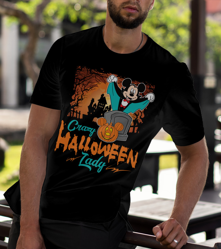 Crazy Halloween Lady T-Shirt