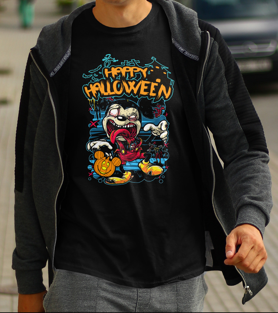 Happy Halloween Spooky Cartoon Pumpkin Party T-Shirt