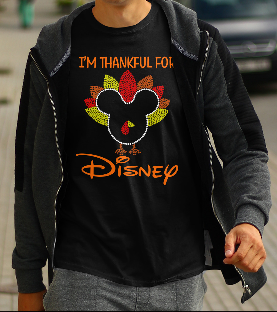 I'm Thankful For Disney Thanksgiving Turkey Mickey T-Shirt