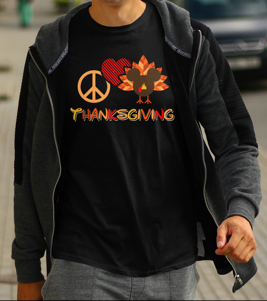 Thanksgiving Peace Love Turkey 28 T-Shirt