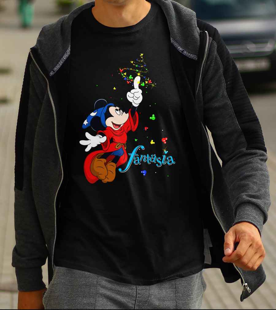 Fantasia Merry Christmas 110 Disney Mickey Mouse Sorcerer Iconic Classic T-Shirt