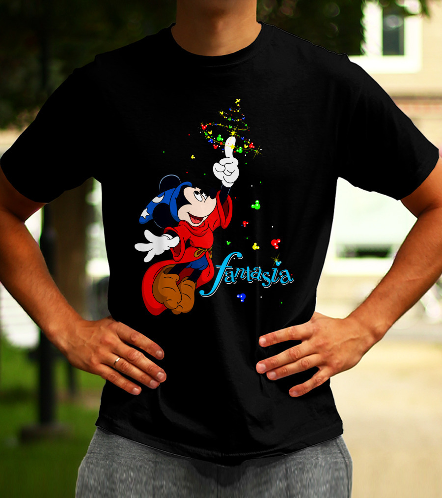 Fantasia Merry Christmas 110 Disney Mickey Mouse Sorcerer Iconic Classic T-Shirt