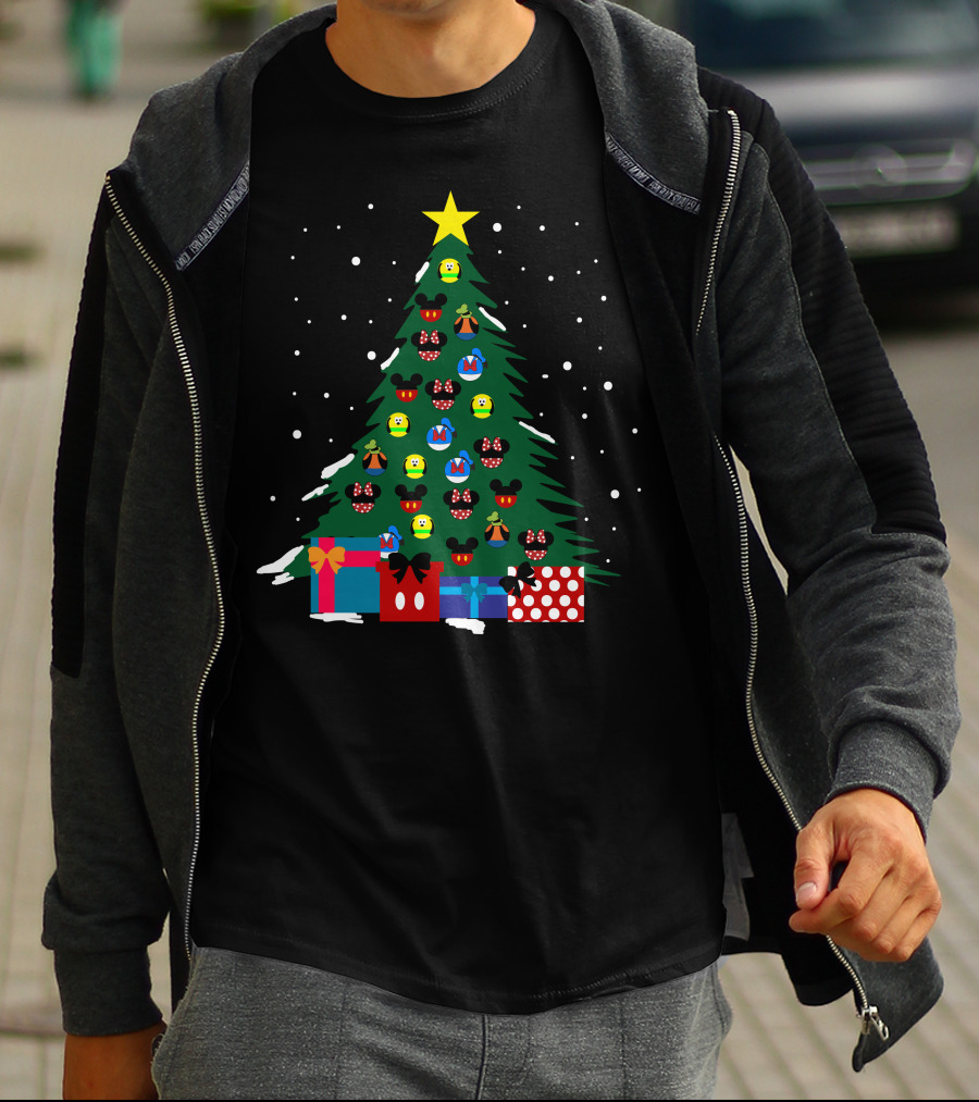 Merry Christmas 41 Disney Mickey Mouse Christmas Tree With Gift Boxes T-Shirt