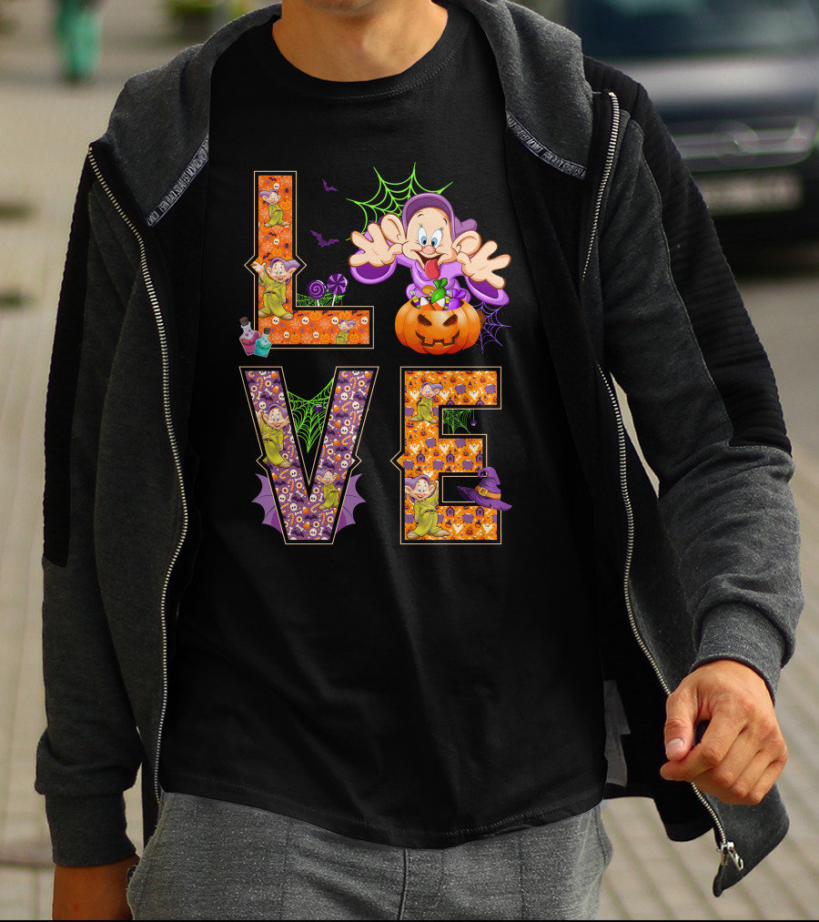 Love Halloween Dopey Pumpkin Spiderwebs T-Shirt