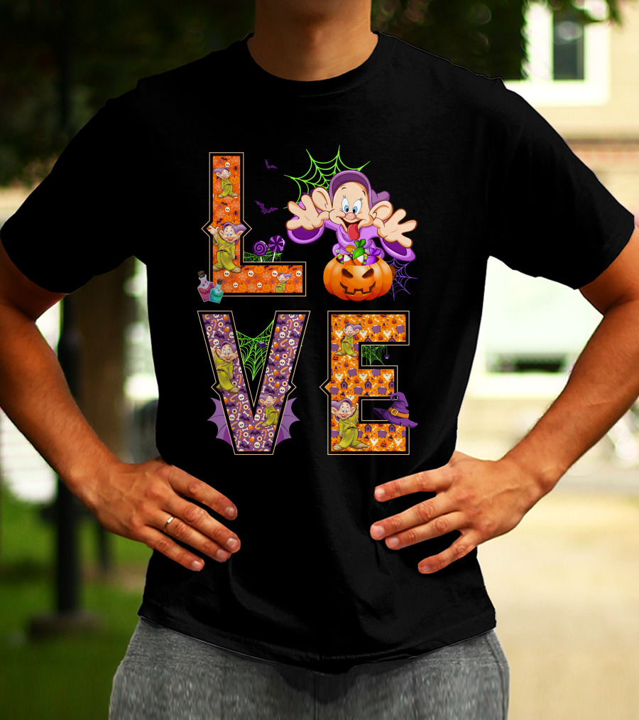 Love Halloween Dopey Pumpkin Spiderwebs T-Shirt