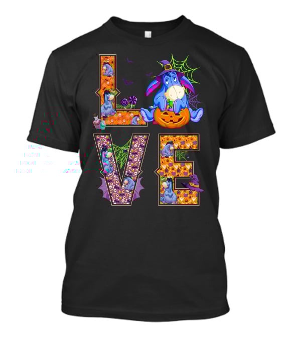 Eeyore Halloween Love Pumpkin Witch Hat Web T-Shirt