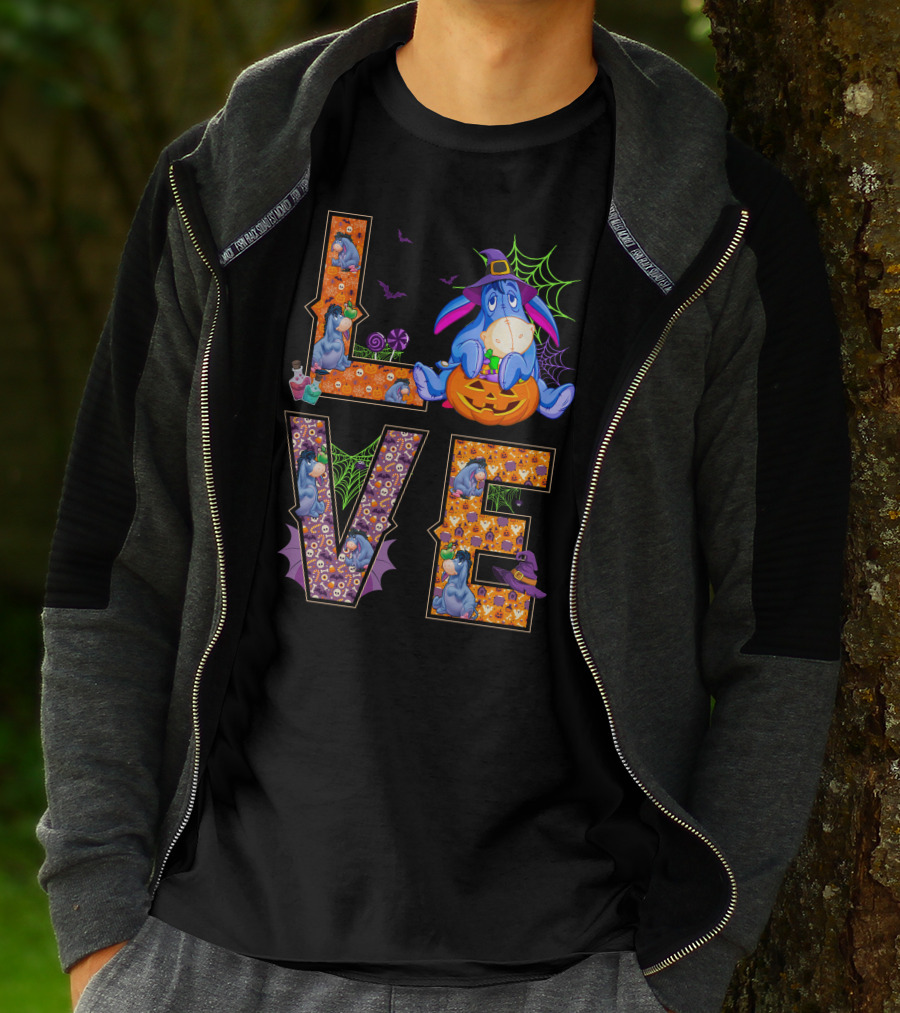 Eeyore Halloween Love Pumpkin Witch Hat Web T-Shirt