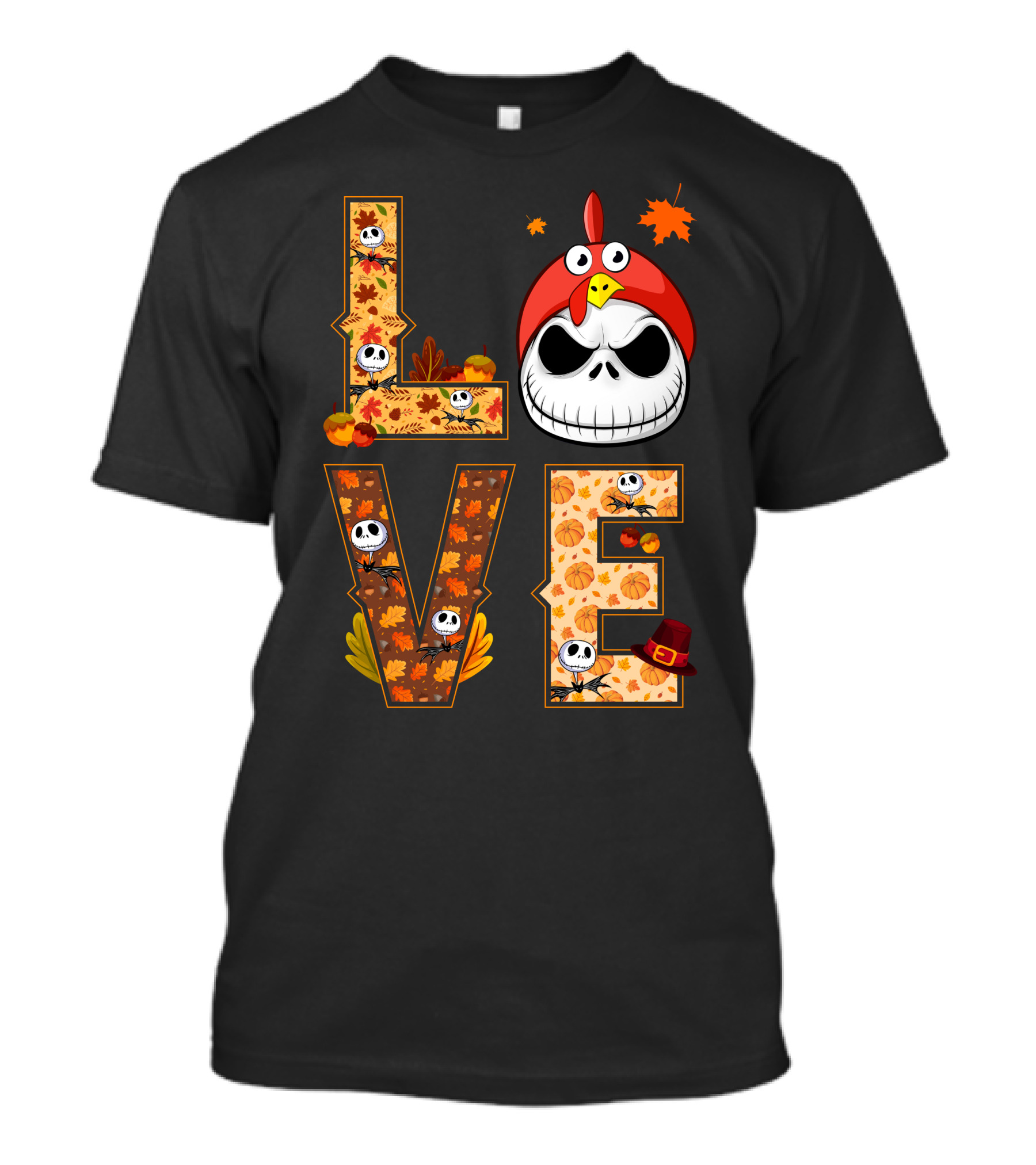 Love Jack Skellington Fall Pumpkin Thanksgiving T-Shirt