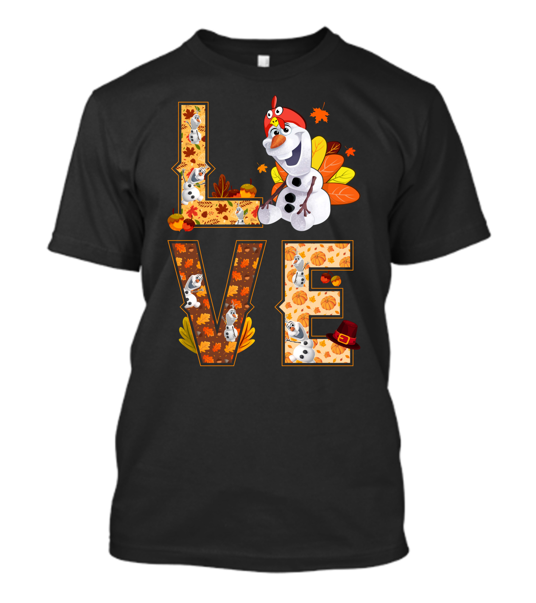 Love Olaf Thanksgiving Autumn Leaves Costume T-Shirt