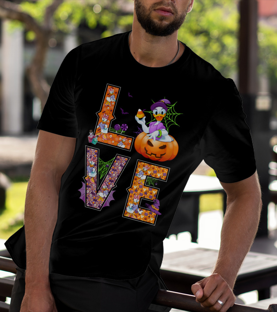 Love Daisy Duck Halloween Pumpkin Candy Corn Disney T-Shirt