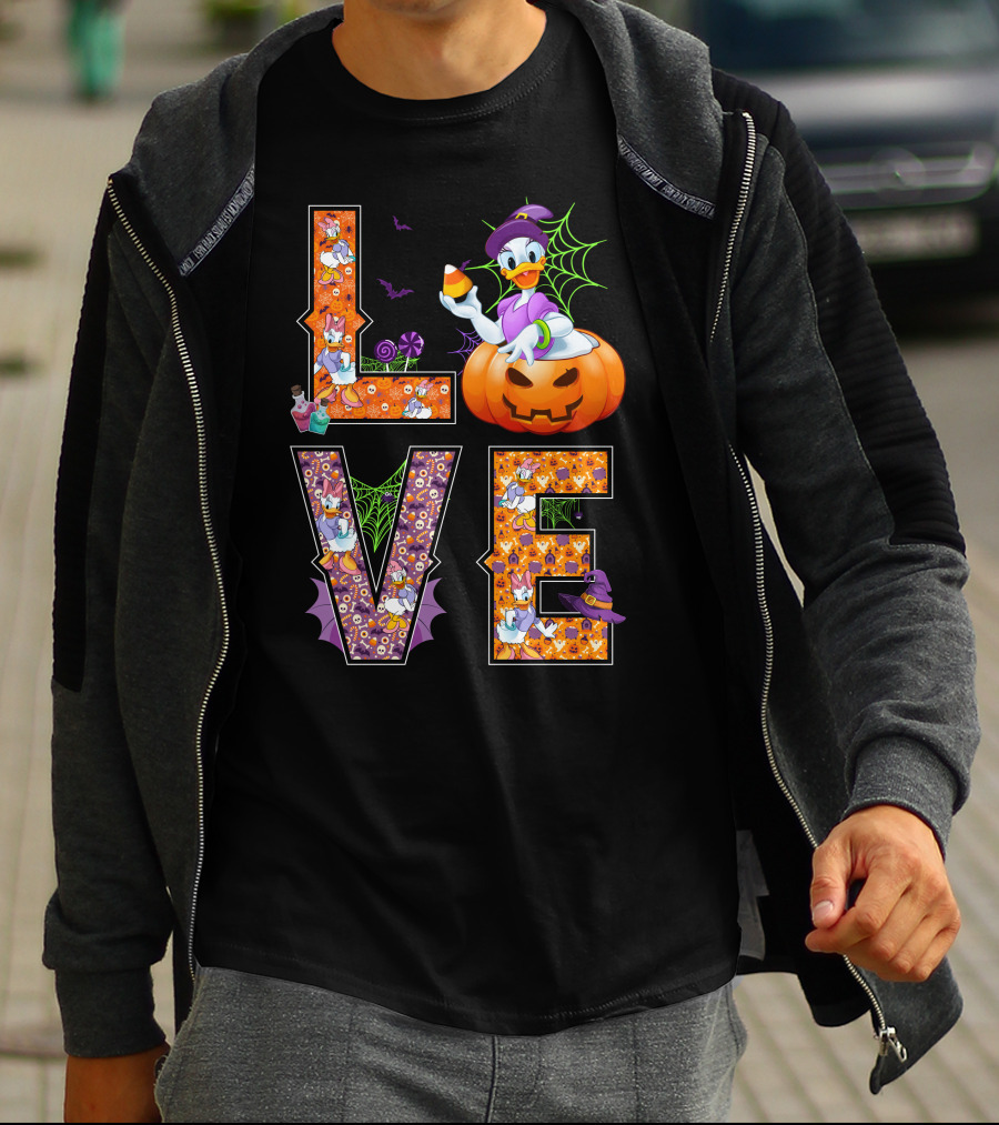 Love Daisy Duck Halloween Pumpkin Candy Corn Disney T-Shirt