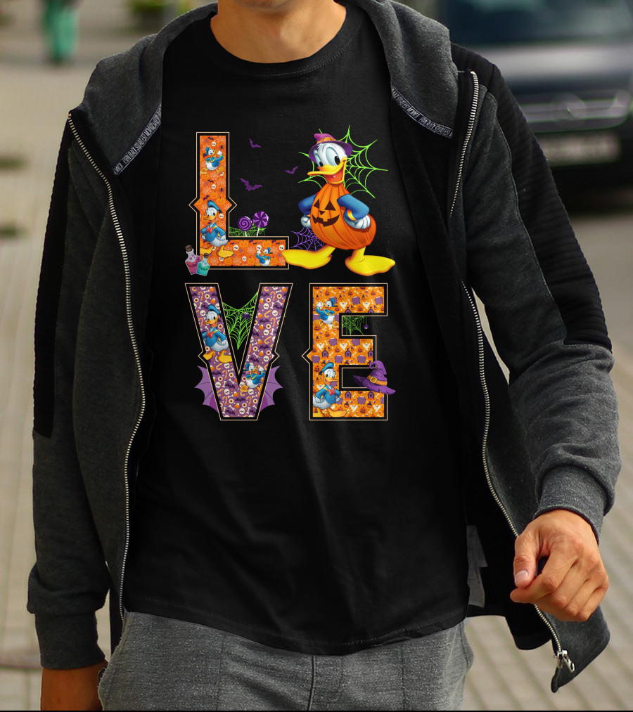 Donald Love Halloween Pumpkin Theme T-Shirt