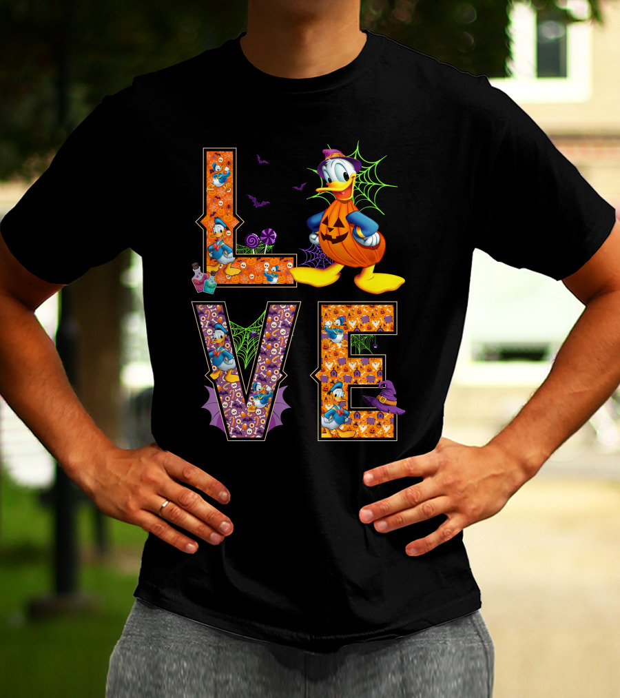 Donald Love Halloween Pumpkin Theme T-Shirt