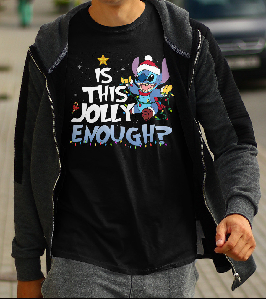 Is This Jolly Enough Stitch Christmas T-Shirt
