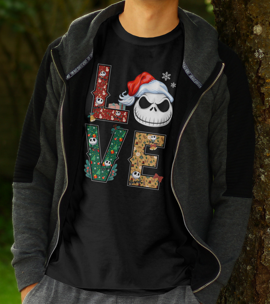 Love Jack Skellington Christmas Theme T-Shirt