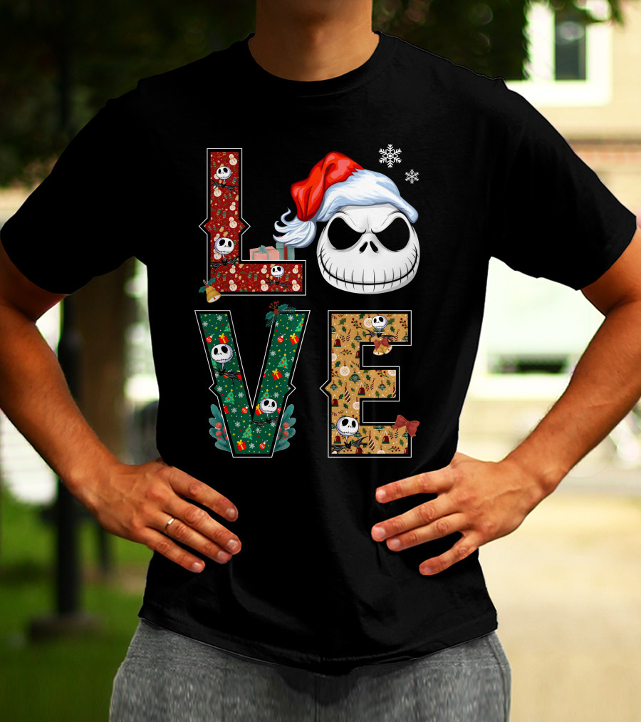 Love Jack Skellington Christmas Theme T-Shirt