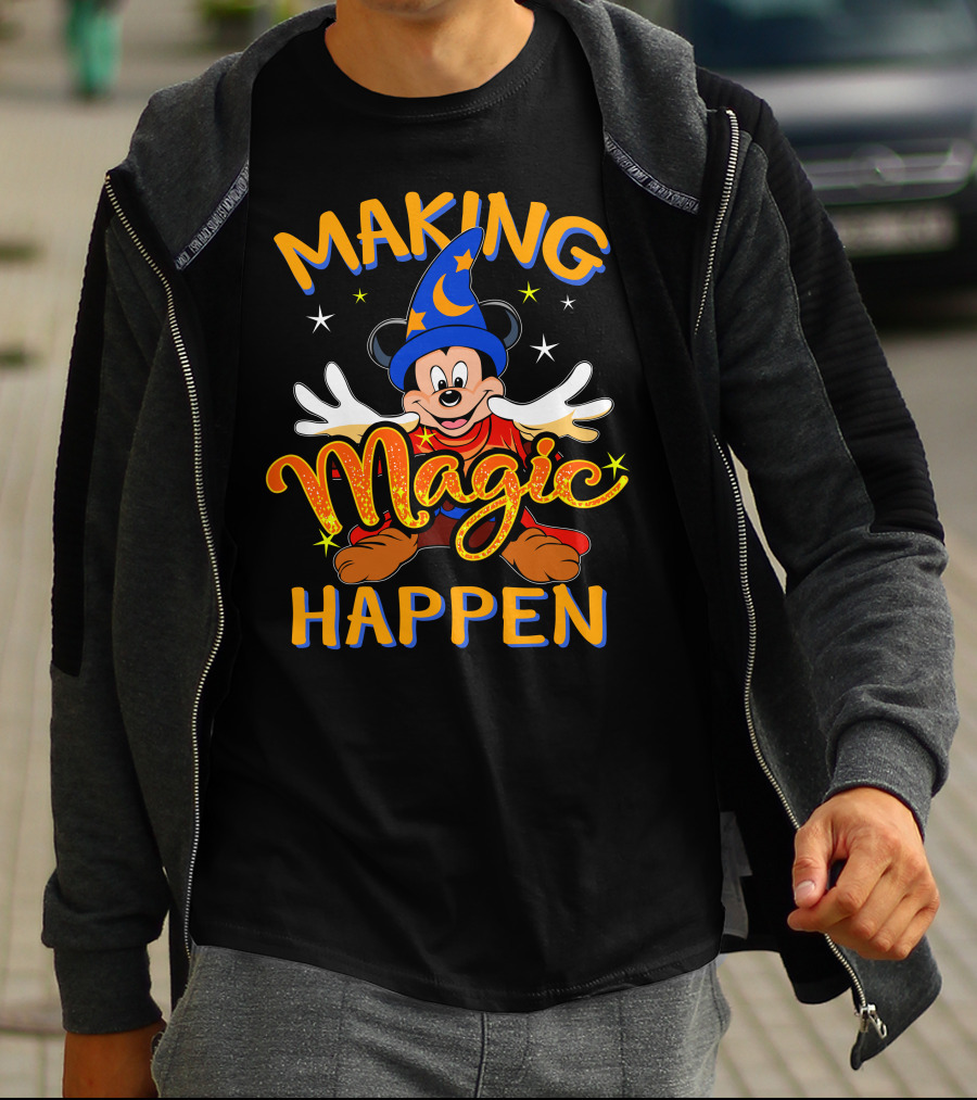 Making Magic Happen Sorcerer Mickey Disney T-Shirt