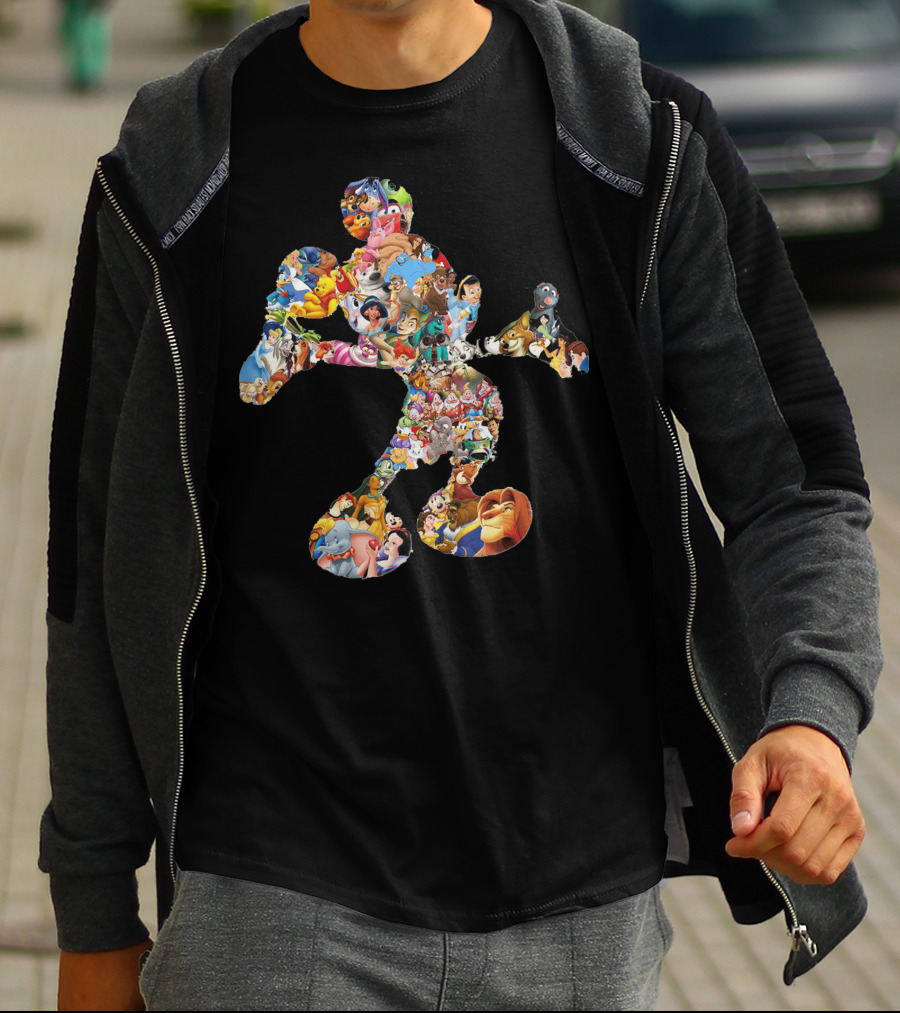 Disney Character Collage Mickey Mouse T-Shirt