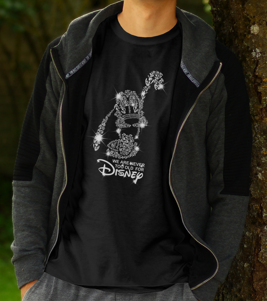 We Are Never Too Old For Disney Pluto Sparkle T-Shirt