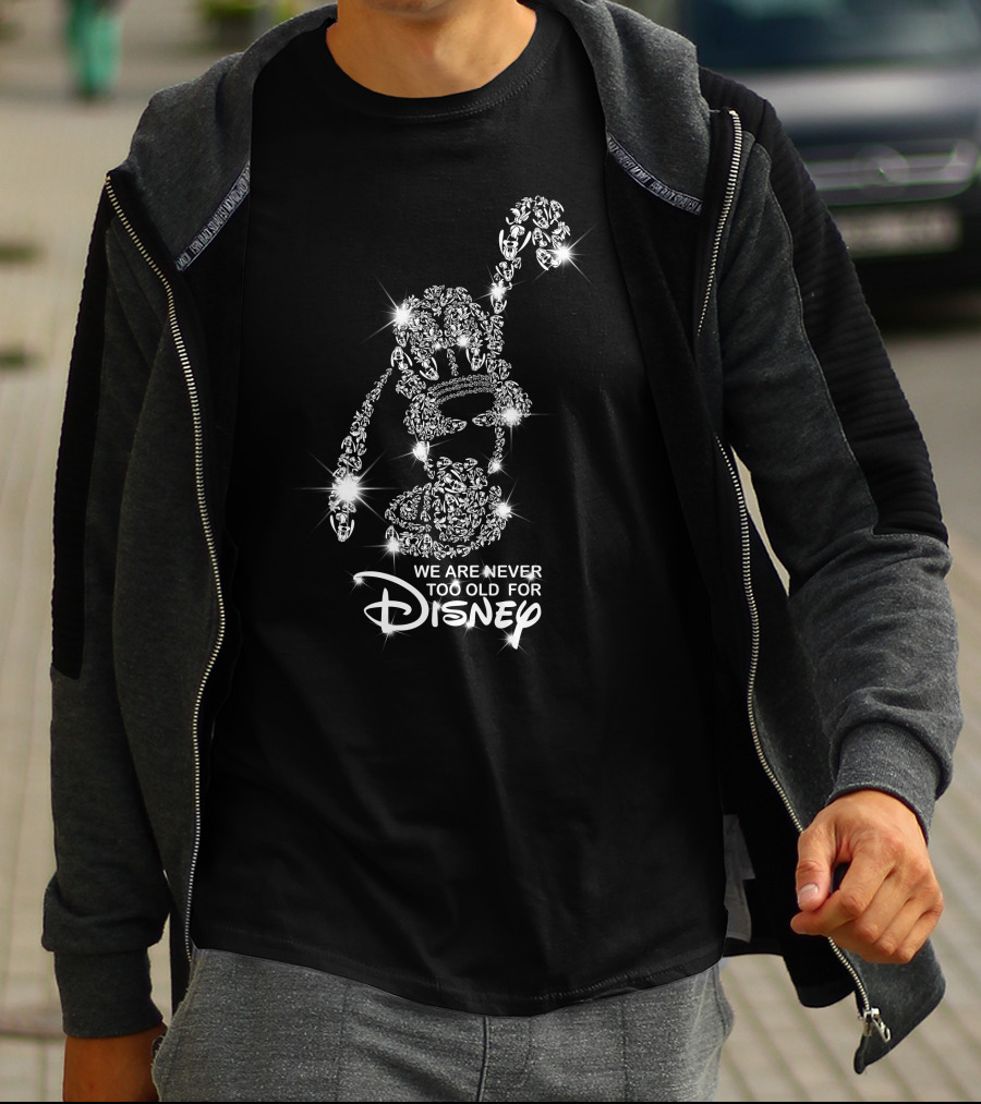 We Are Never Too Old For Disney Pluto Sparkle T-Shirt