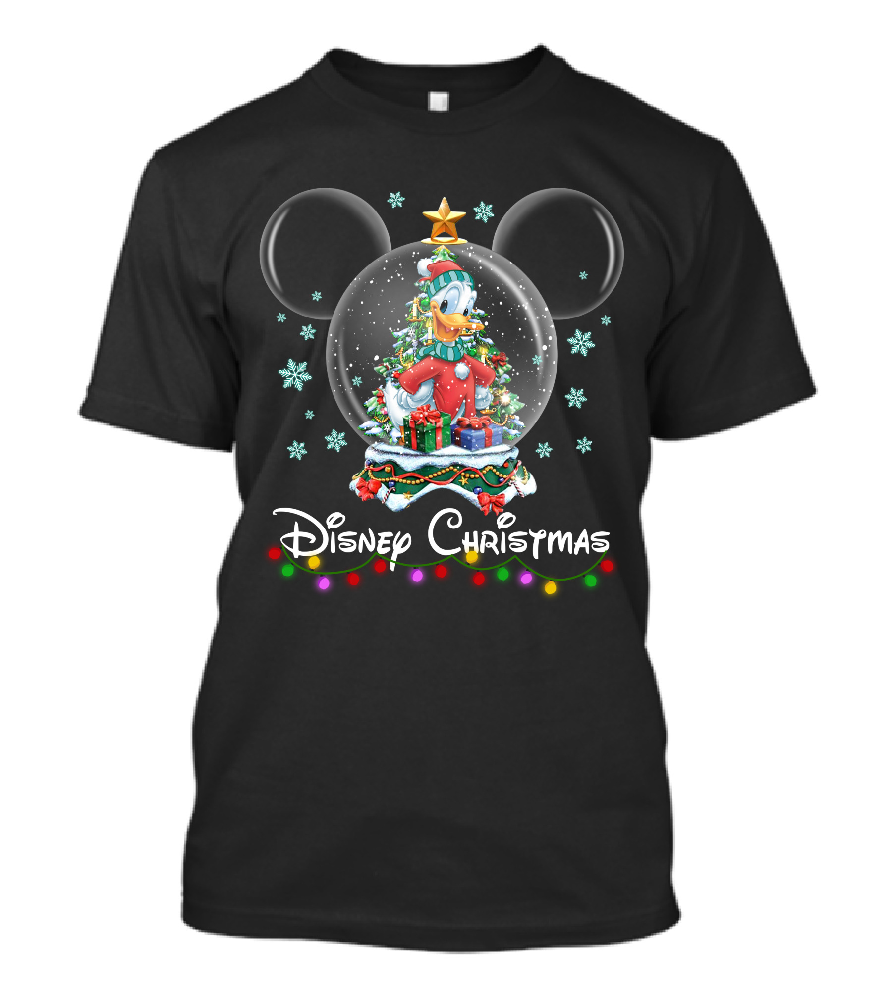 Disney Christmas Donald Duck Snow Globe T-Shirt