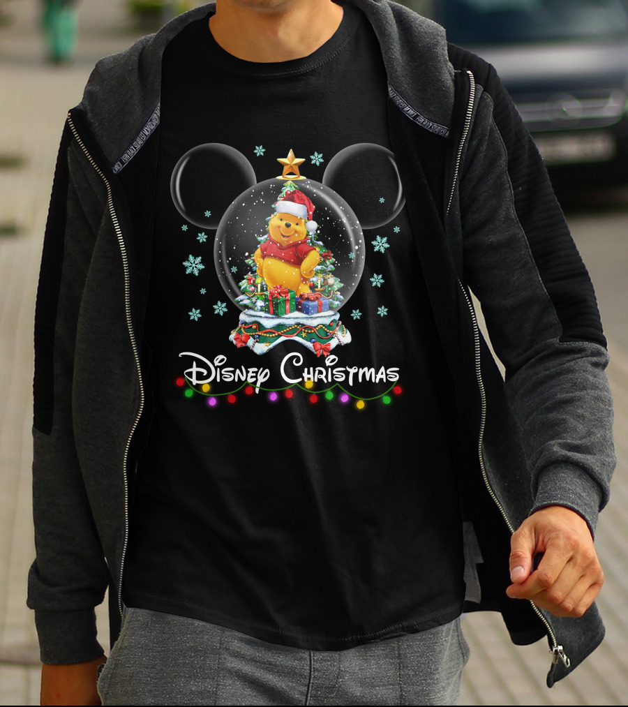 Disney Christmas Pooh Snow Globe Magic T-Shirt