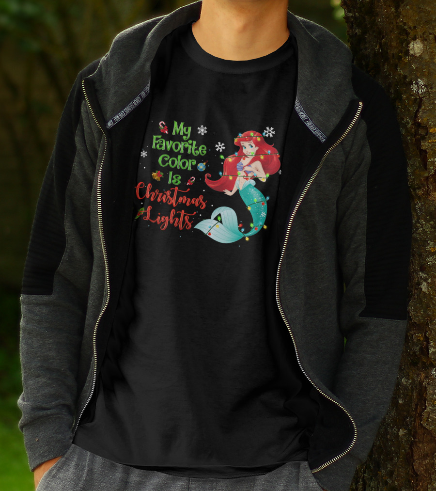 My Favorite Color Is Christmas Lights Ariel T-Shirt