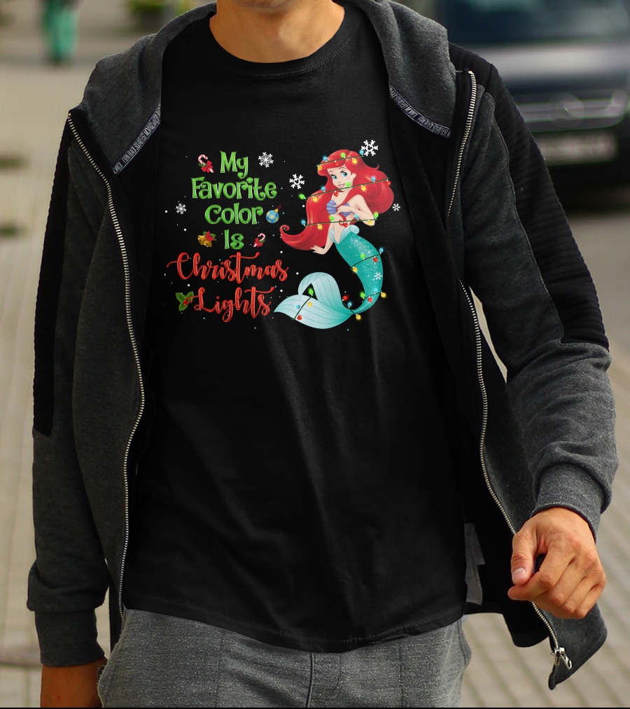 My Favorite Color Is Christmas Lights Ariel T-Shirt
