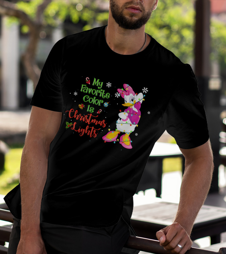 My Favorite Color Is Christmas Lights Daisy T-Shirt
