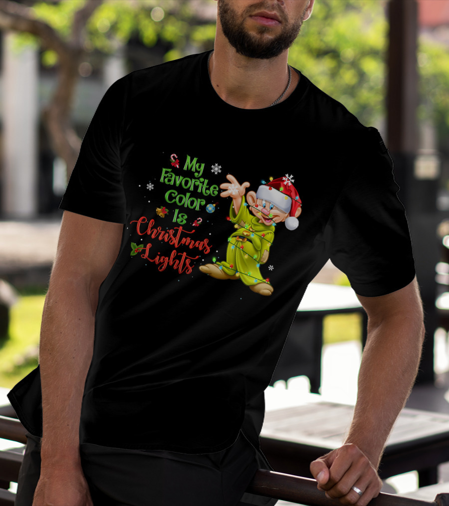 My Favorite Color Is Christmas Lights Dopey T-Shirt